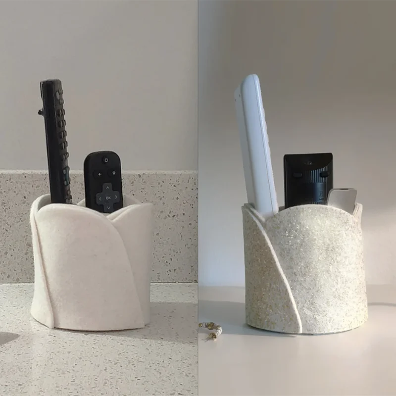 High-quality Northern Europe Felt pen holder Office Desk storage box round storage container Remote Control Organizer for office