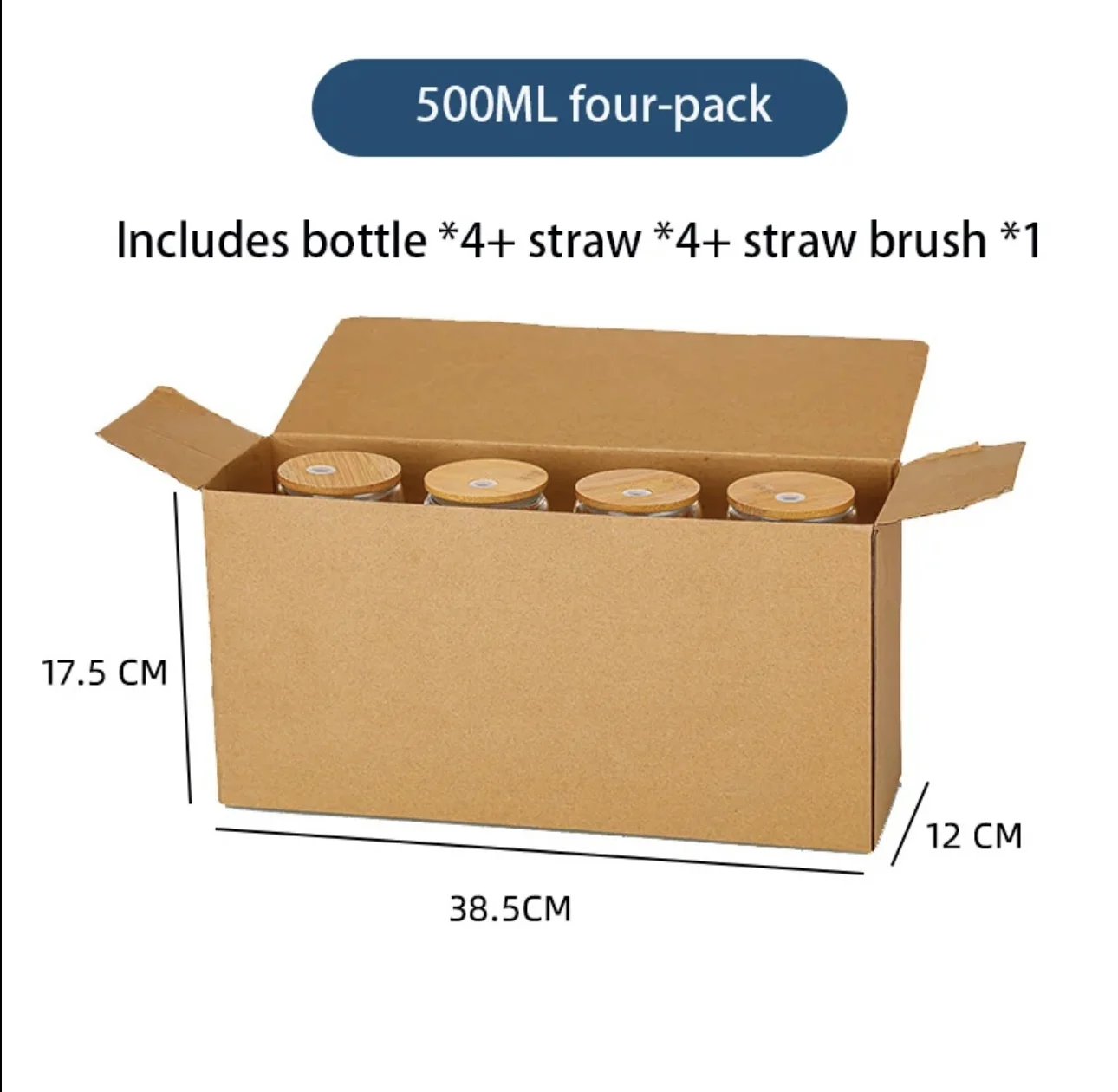 Wholesale 16oz cola cups with bamboo lids straws glass drinking cups