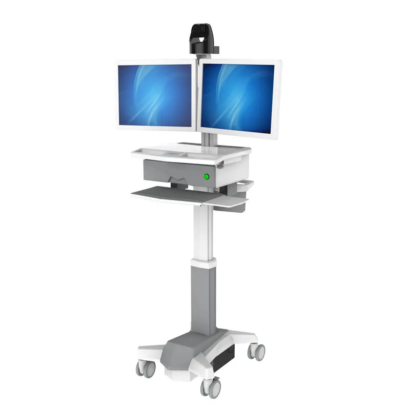
Height Adjustment Hospital Equipment Medical Computer Mobile Telemedicine Cart with Dual screen 