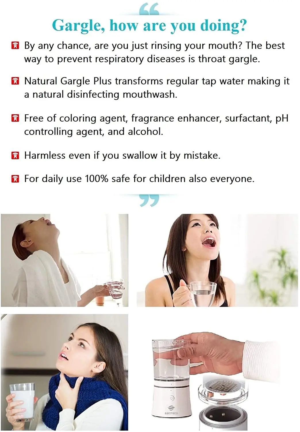 100% Safe Natural Eco-Friendly Dental Care Implant Korea Permanent False Oral Clean Professional Ebioteco Natural Gargle Plus