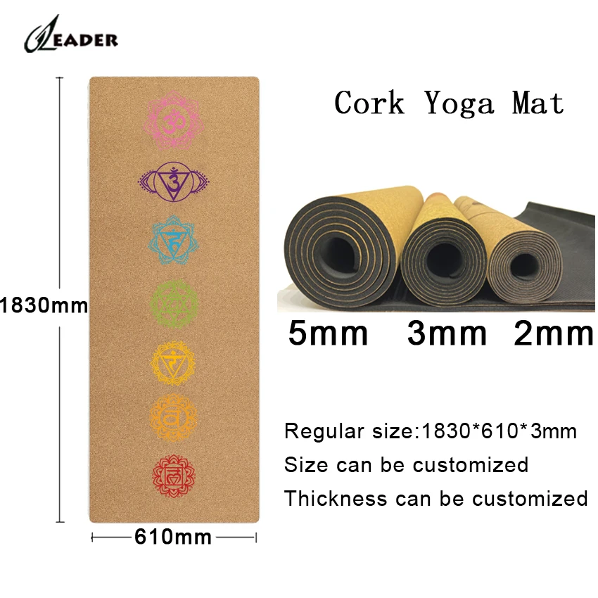 Plain Thin Eco Friendly Natural Cork Yoga Mat Starter Kit