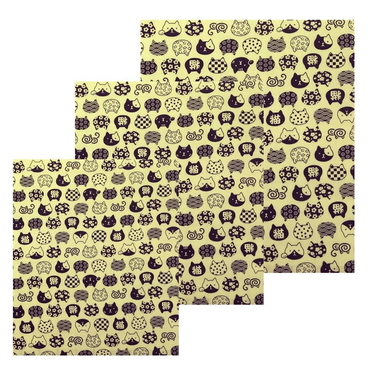 Custom Organic Bees Wax Wraps Bee Wax Paper Eco Reusable Beeswax Food Wrap Set