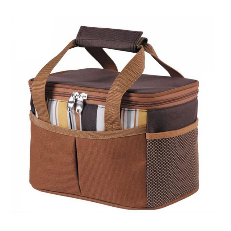 Promotional out door cooling lunch box insulated lunch bag large ice cooler delivery frozen food box with zipper