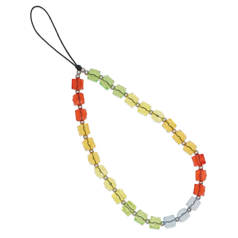 Crystal Rainbow Color Mobile Phone Chain Custom Handmade Charm Mobile Phone Chain