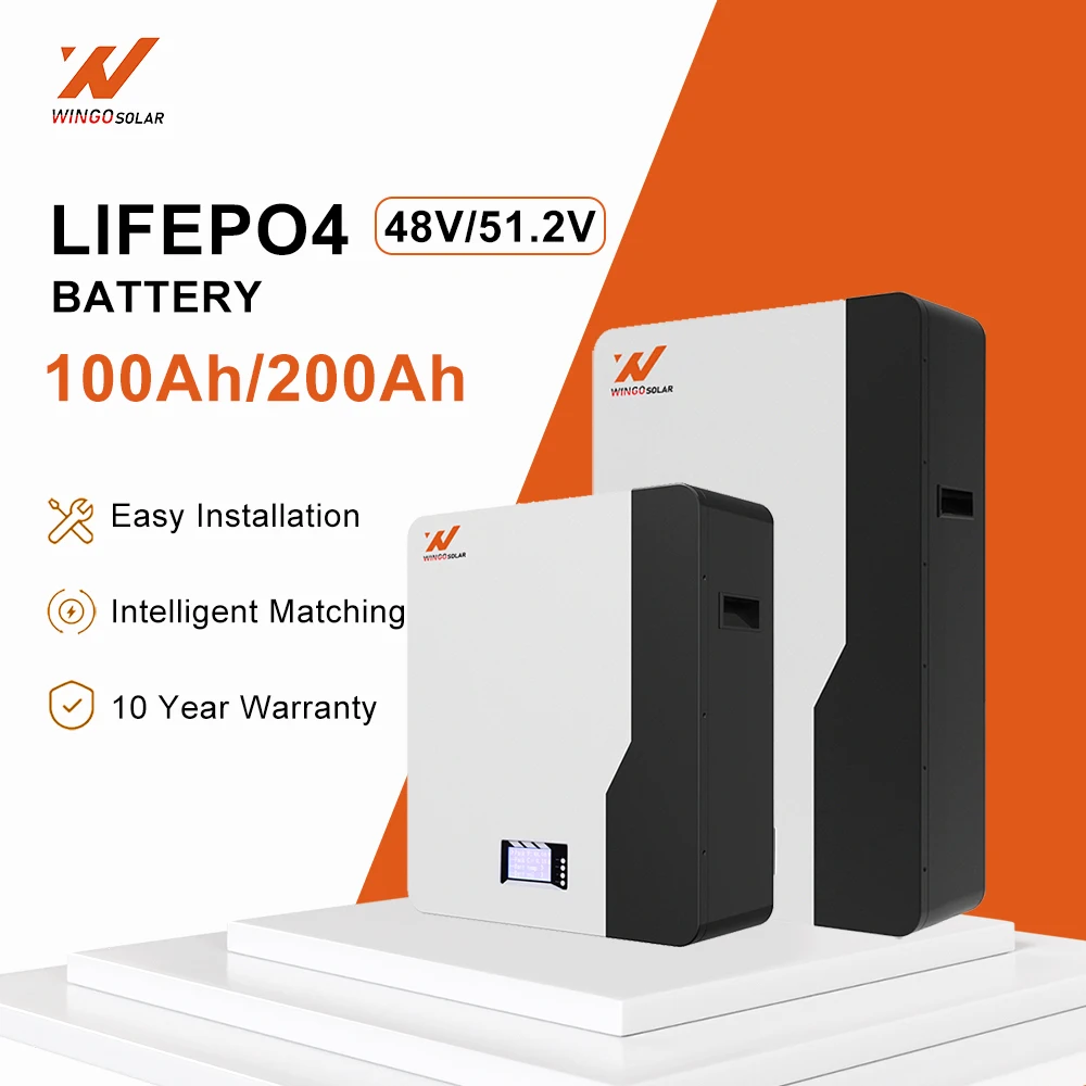 Wingosolar настенное крепление литий-железо-фосфатная батарея Solaire 48 В 100Ah 200Ah литий-ионная