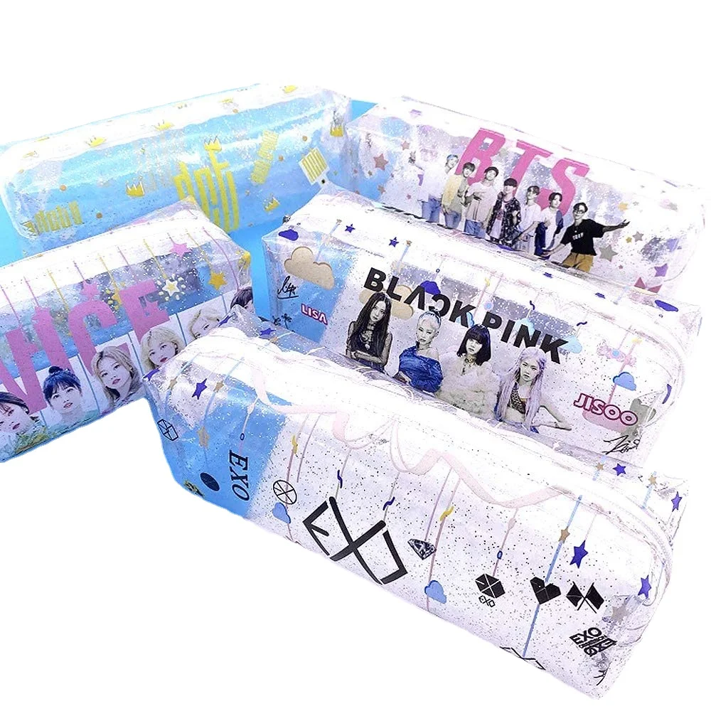 
Custom Kpop exo blackpink bts pouch pencil case for girls estuches pop up pencil case school stationary set 