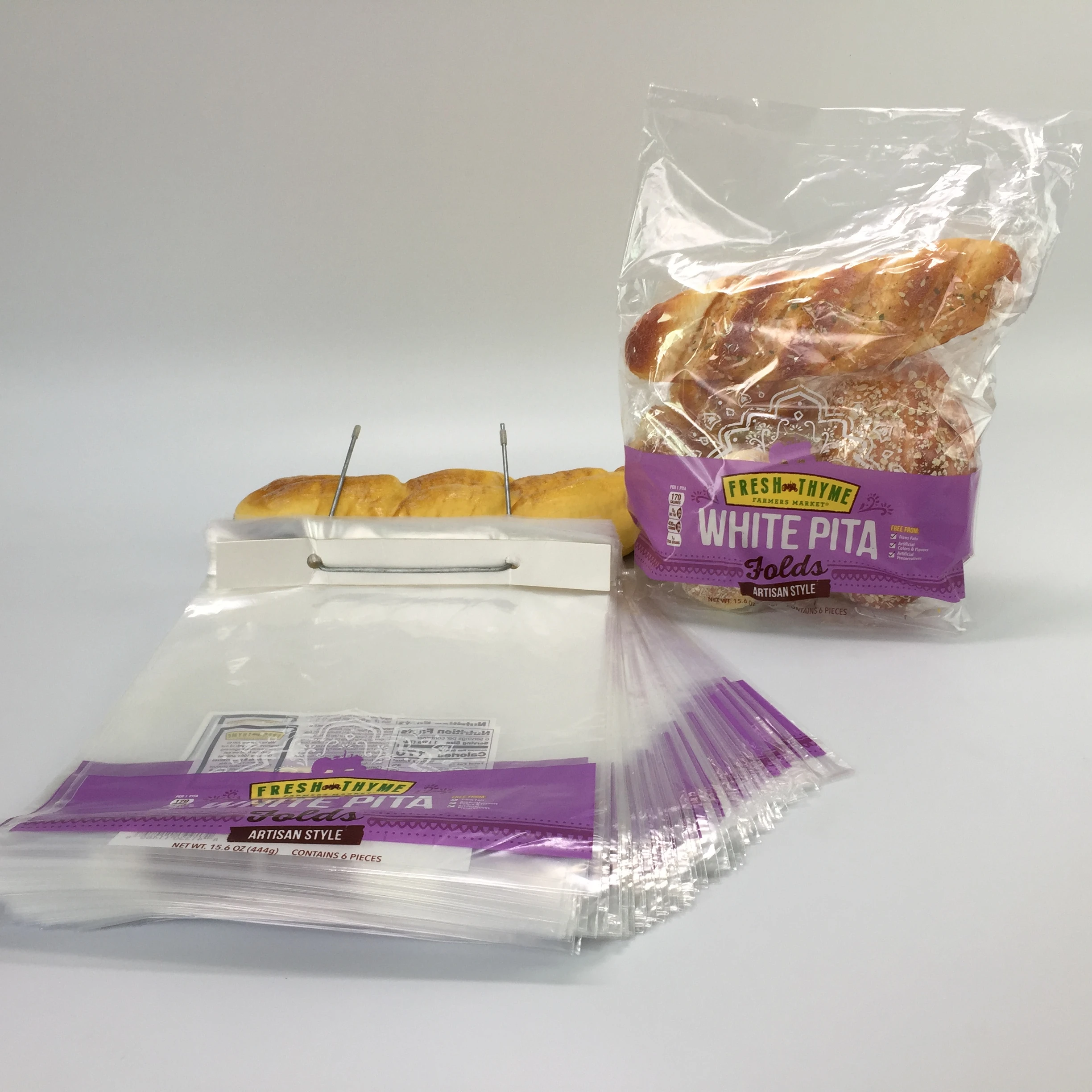 Customized Printing LDPE Biodegradable Plastic Wicket Bread Bag Reusable Flat Shrink Gusset Bag Heat Seal Handle Packing