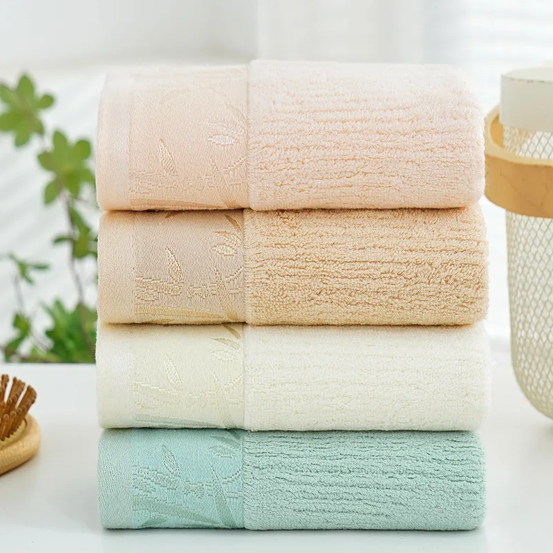 Bamboo Fiber Towel High Quality Hotel Towel Set Luxury Thickened Striped Pattern Super Soft High Absorption Bath Towel Set