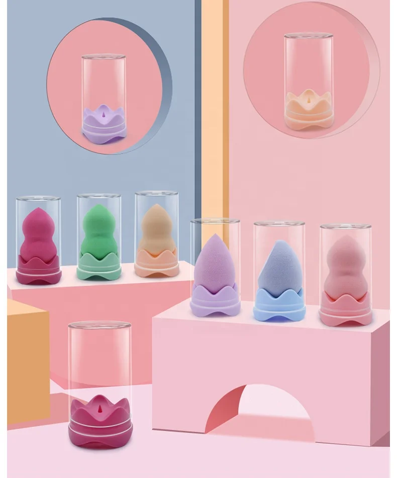 TKL Wholesale beauty makeup blender sponge egg set with packaging beter makeup sponge with handle