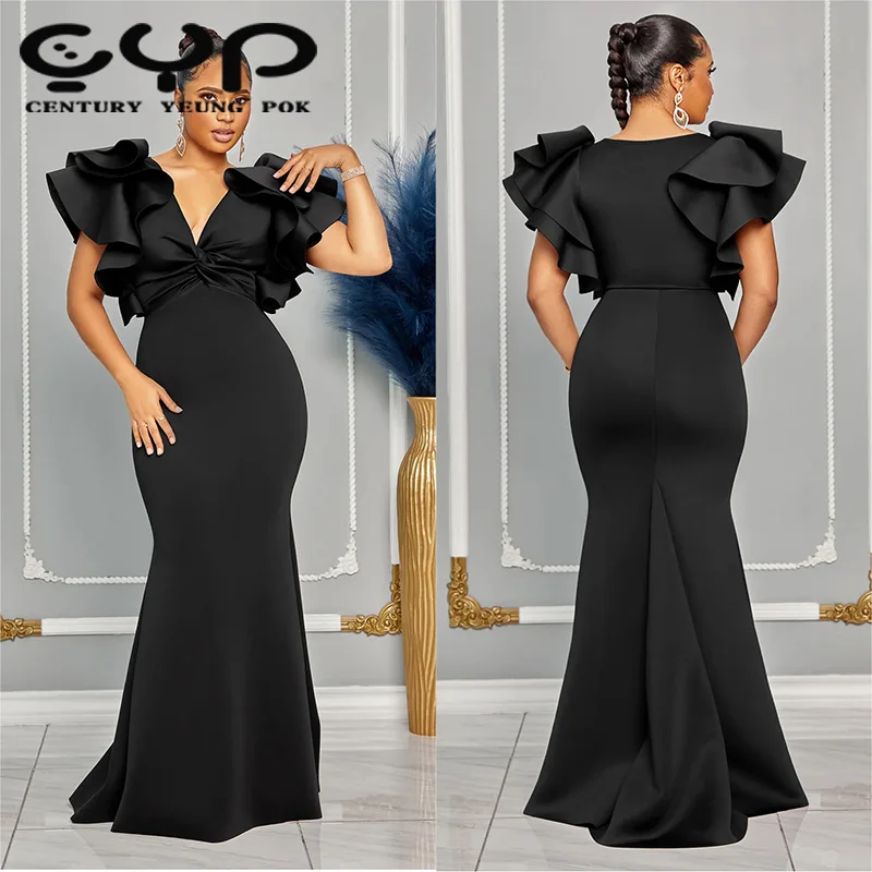 2024 new design solid color sexy suspender wrap chest open back strap tight dress