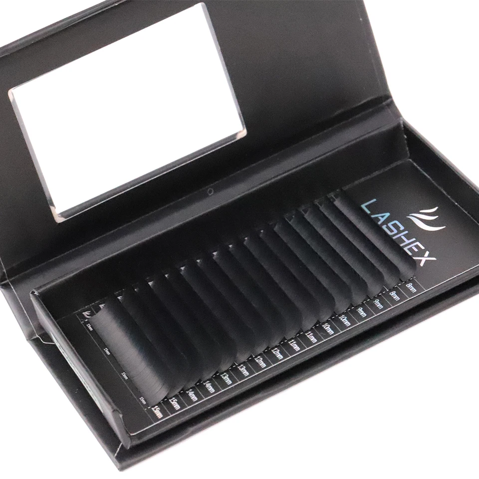 Private Label Velvet Series L M D Curl Mega Volume Lashes Extension Handmade 0.03 Natural Eyelashes with 0.07mm 0.10mm Thickness