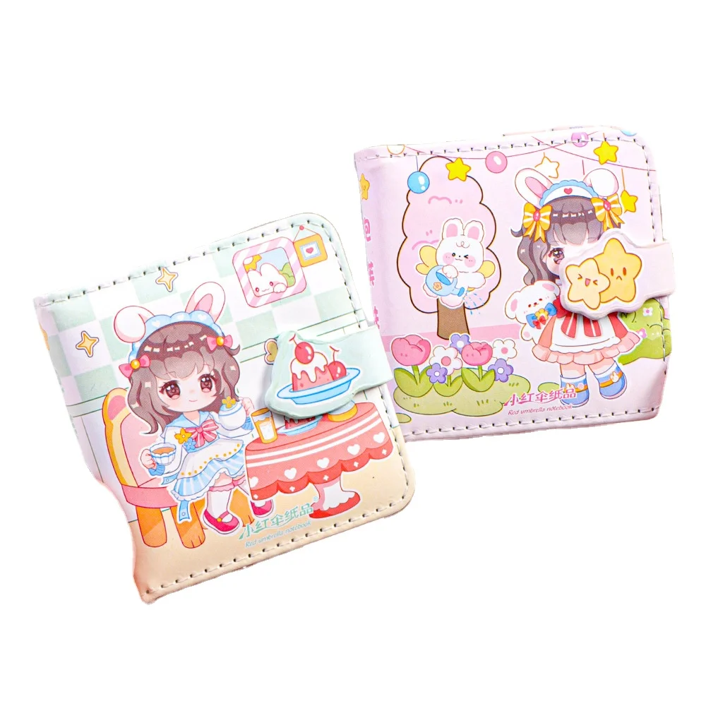 Hot new square leather notebook Cute mini magnetic buckle cartoon notebook notepad school supplies ledger book