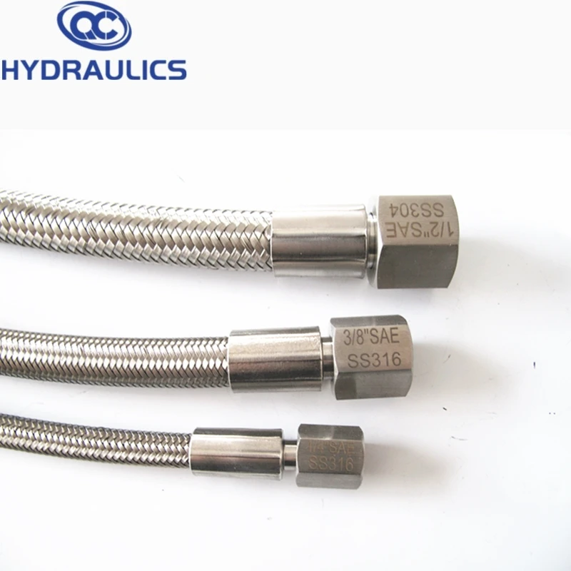 oil and gas PTFE hose with stainless steel wire braided