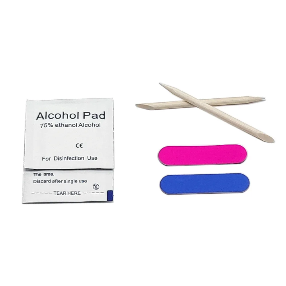 Destly Press On Nails Small Business Stickers Pusher Mini Files Alcohol Chips Press On Nails Tool Kit