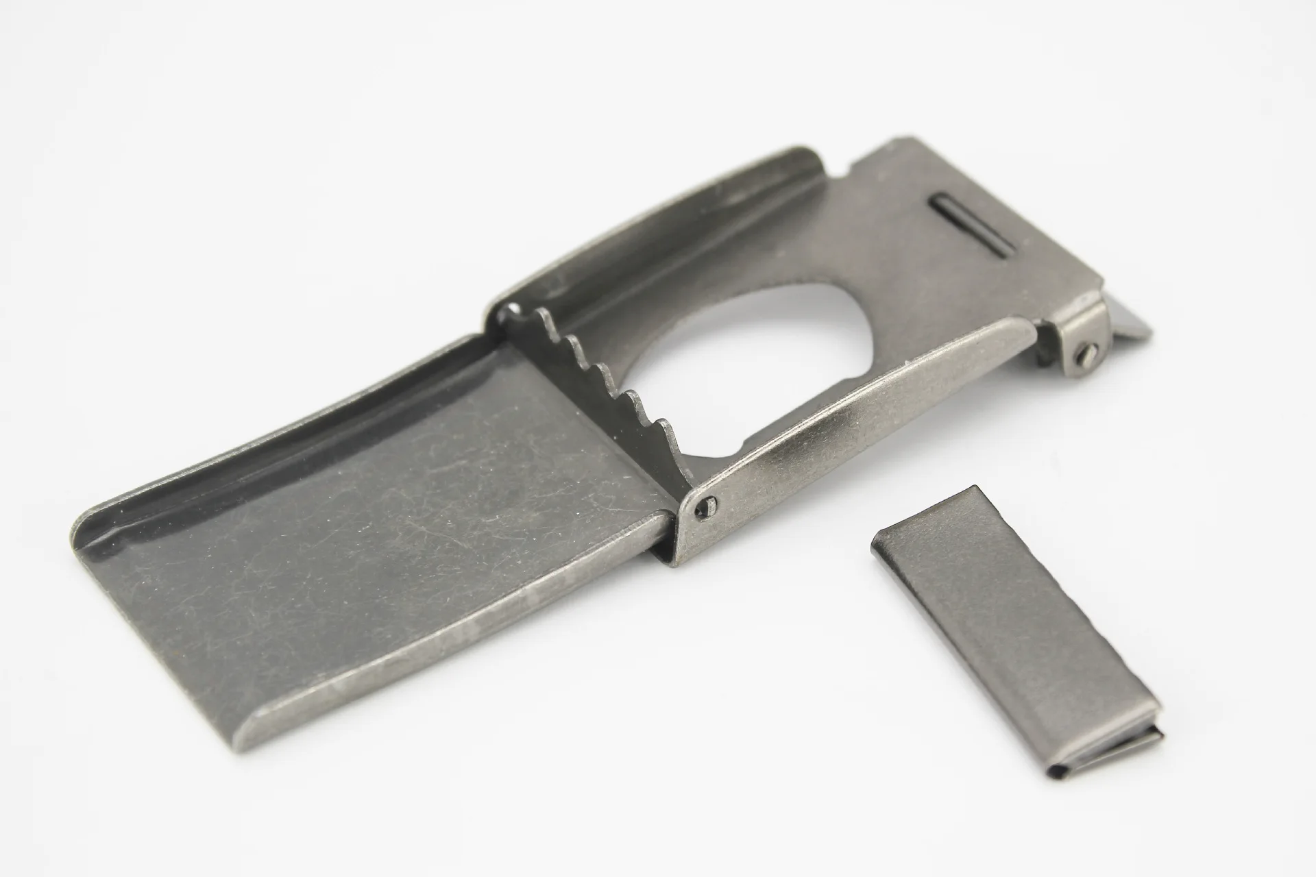 Excellent quality unique design plating flip men metal belt buckle accessories adjust buckle custom Clips 36*57mm