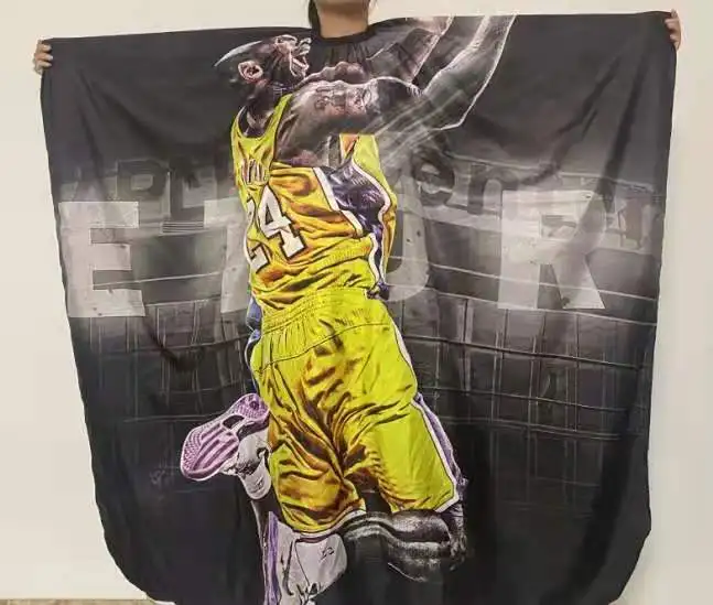 New Design Polyester Barbershop Hair Cutting Kobe Bryant salon Cape