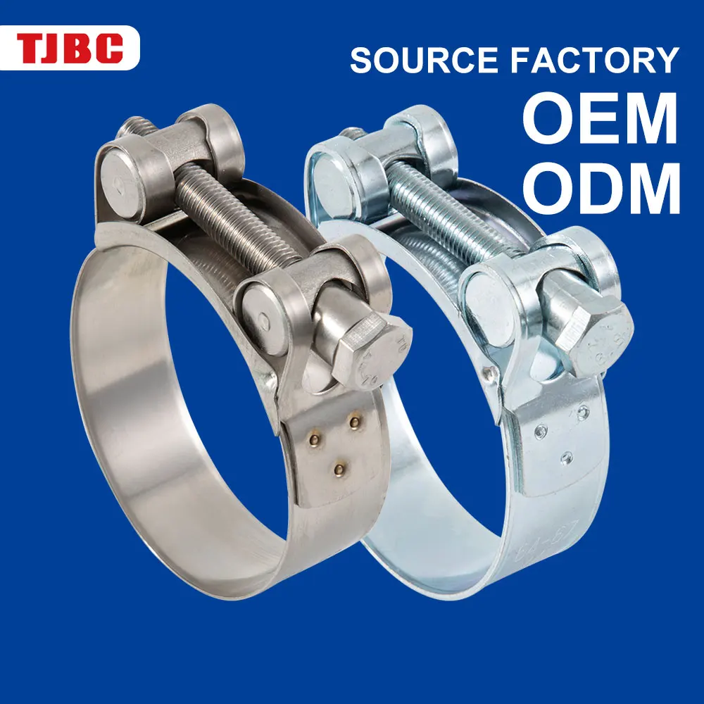 Galvanized Iron Single Bolt Unitary Hose Clamp for High Pressure