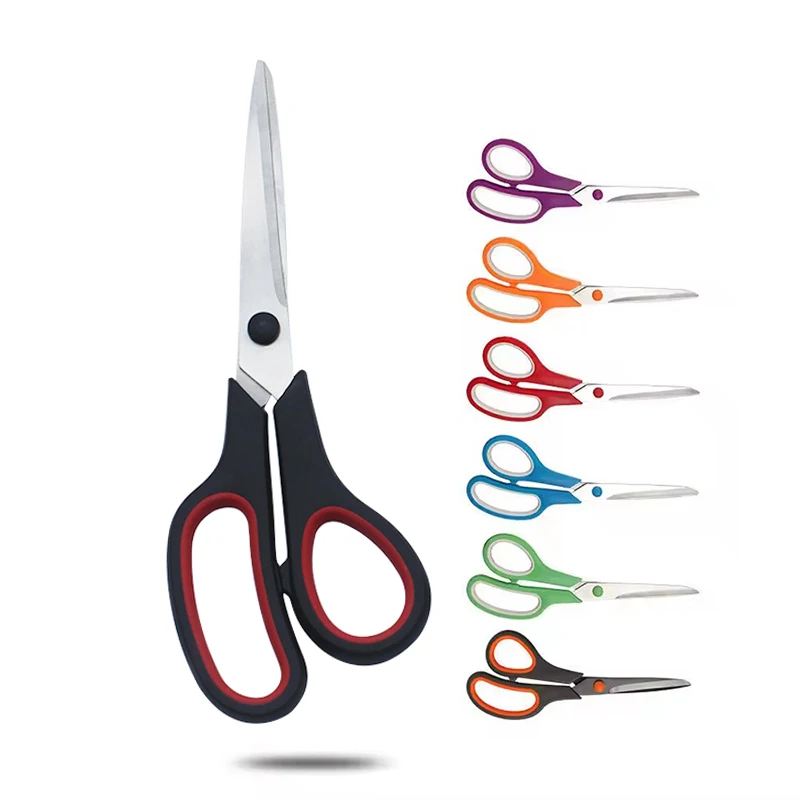 8 Inch Multicolor Stainless Steel Multipurpose Student & Office Scissors for Paper & Sewing Industrial Grade OEM Household Use