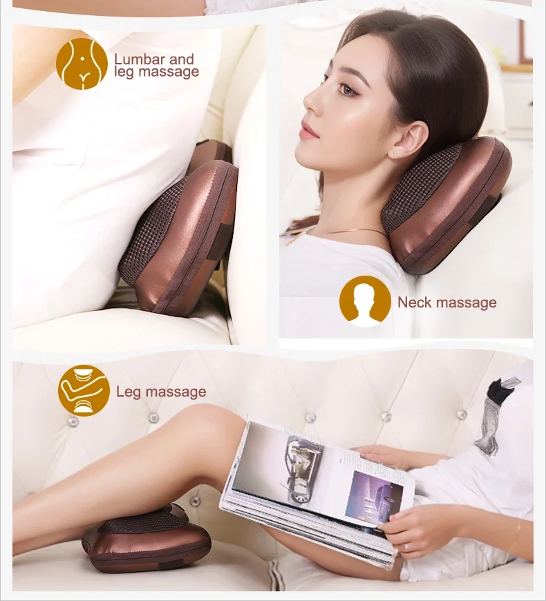 neck shoulder back vibrating massager pillow,  neck pain relief relaxer massage pillow healthy smart