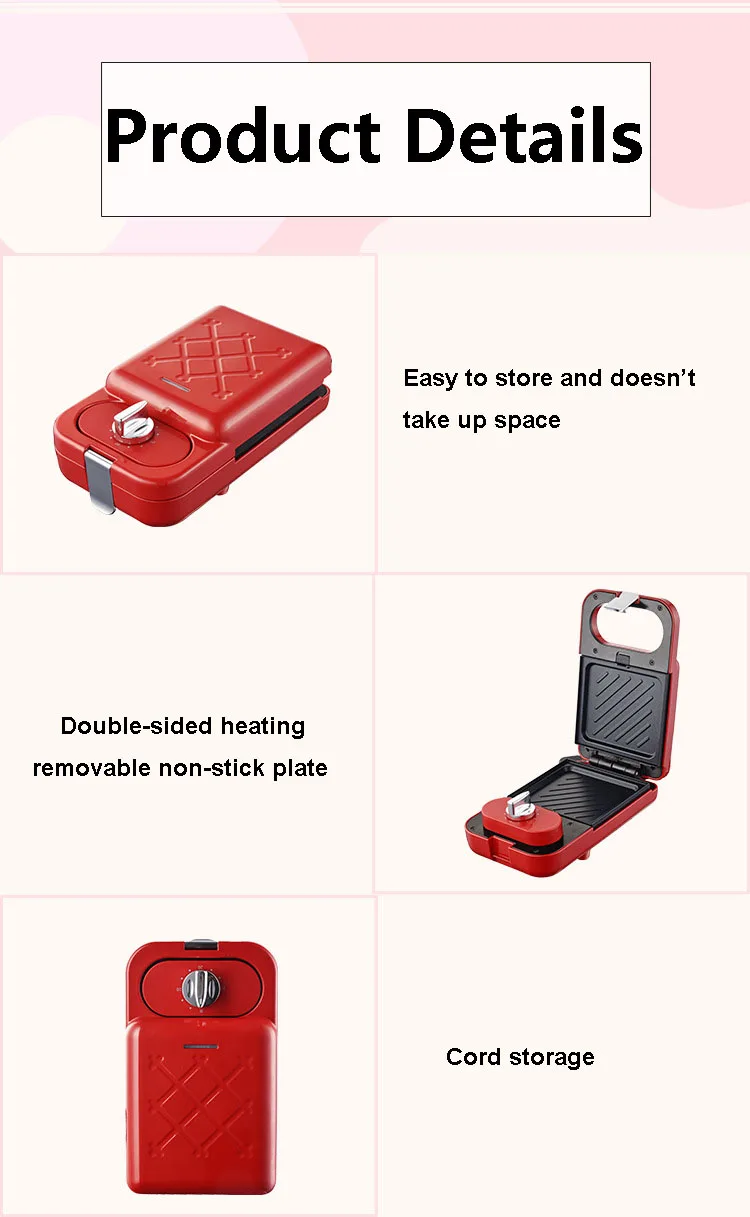 Waffle toast press toast breakfast machine home multi-functional double-sided heating sandwich machine