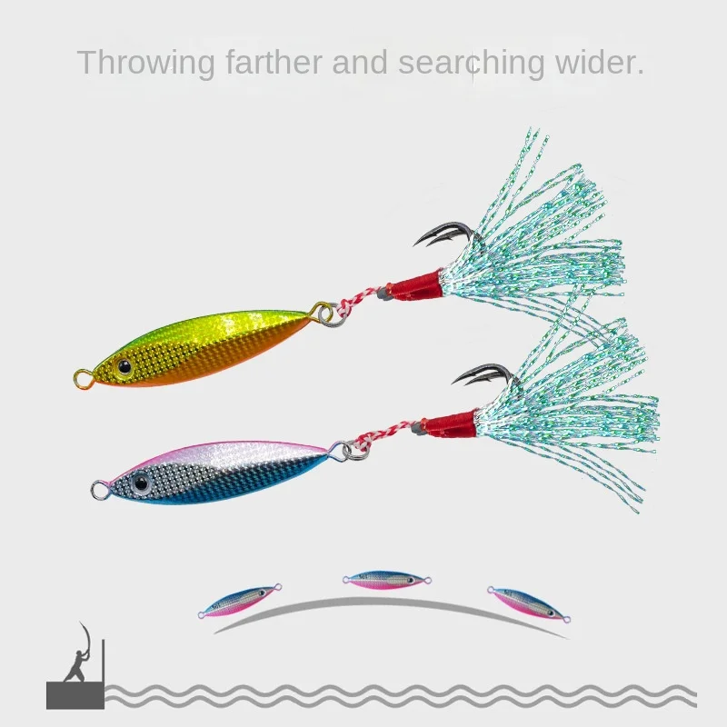 Japanese Luya Sequin Metal  Bait Hard Iron Plate Carp Cushion Freshwater Sea Fishing Attracts Pike Trout Far-Cast Lead Fish