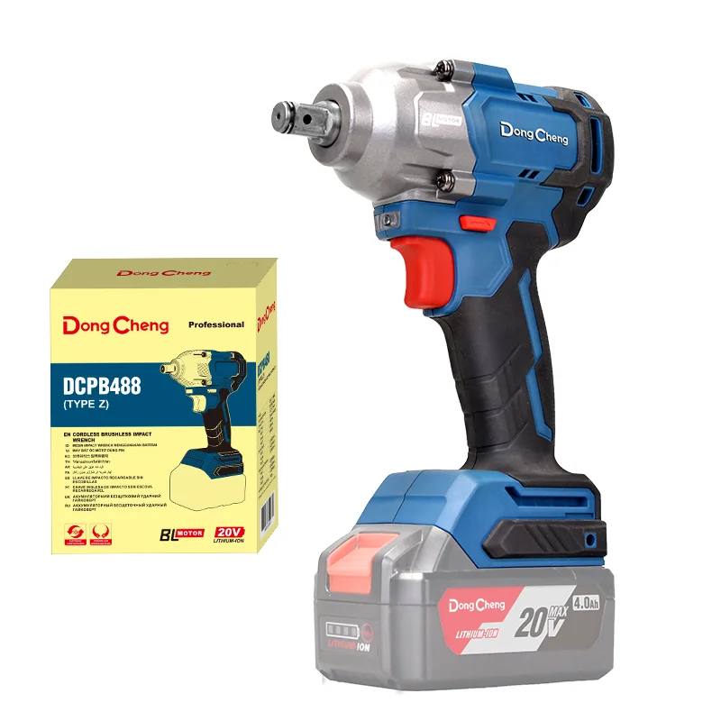 DongCheng 20V серии 488N.m 1/2 'квадратный бесщеточный аккумулятор ударный ключ набор