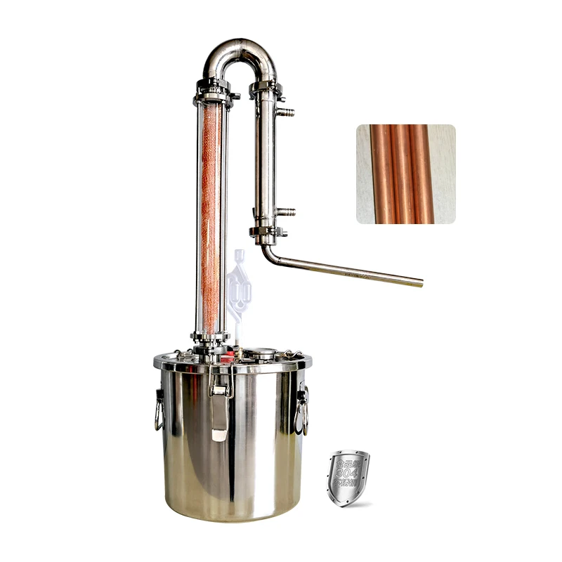 6L12L20L33L50L70L98L 304 copper condensing tube Alcohol distiller Vodka Whiskey distiller Crystal copper mesh reflux column