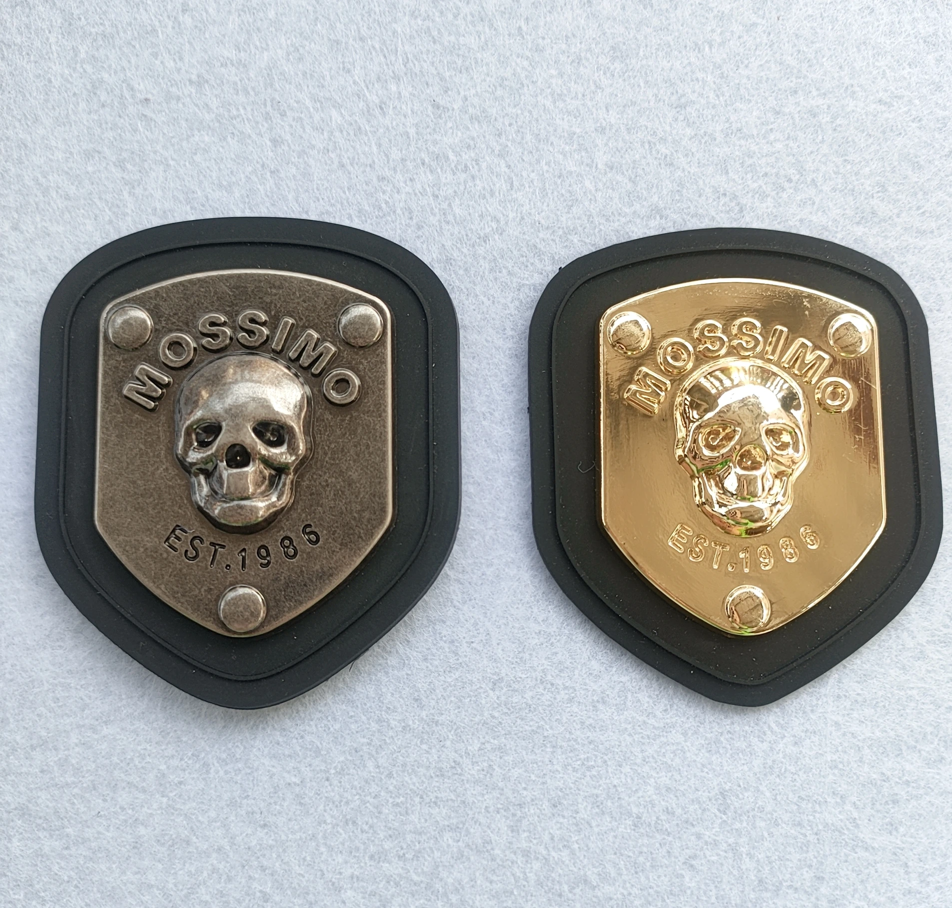 Пользовательский PVC3D Череп Кость Металл Кожа этикетка патч