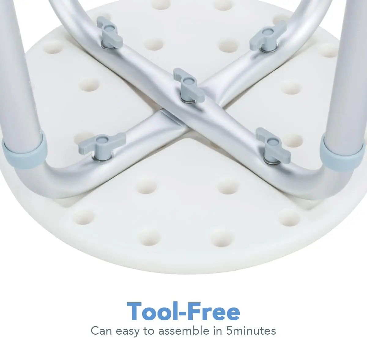 Bliss Medical Shower Chair Adjustable Seniors Disabled Handicap Bathroom Shower Stool for Inside Shower