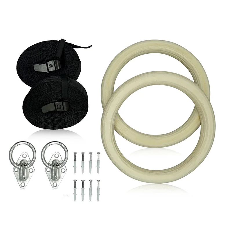 Wood Gym Rings for Gymnastics Training and Match Customized Logo available