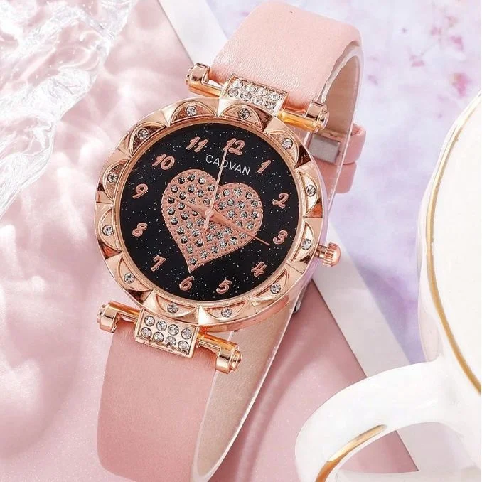 NW1410    Leather Hand Watch Set with Bracelet  rings  for Women