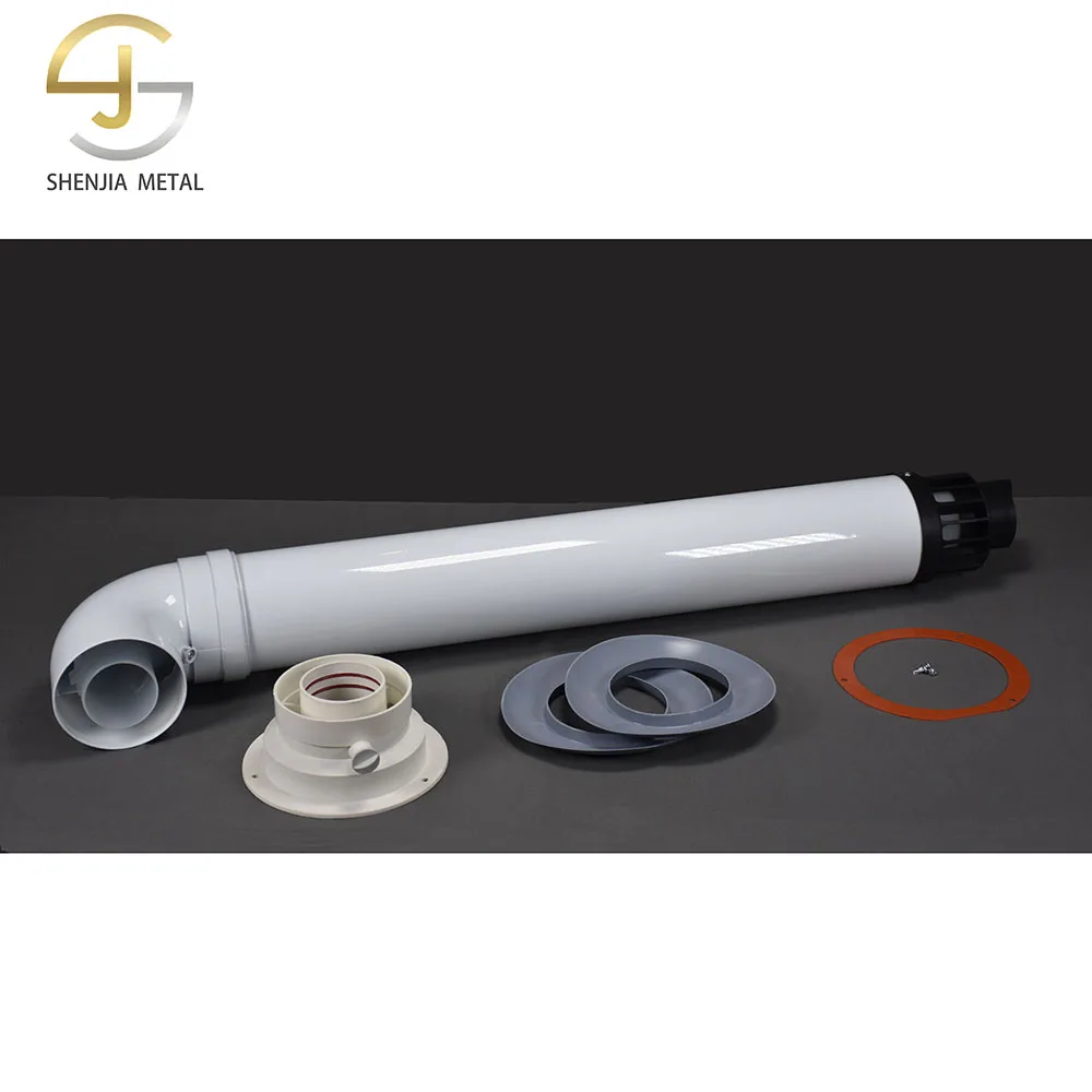 Condensing vent pipe 100/60mm double-layer chimney outer aluminum inner PP fireplace fittings with base in the same direction