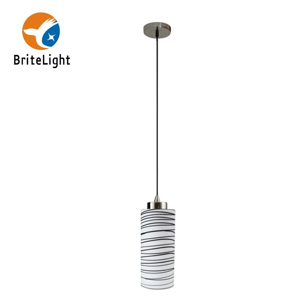 Zebra line drawing SWL glass black and white pendant lamp island lights apartment dining room chandelier ETL approval LED lamp