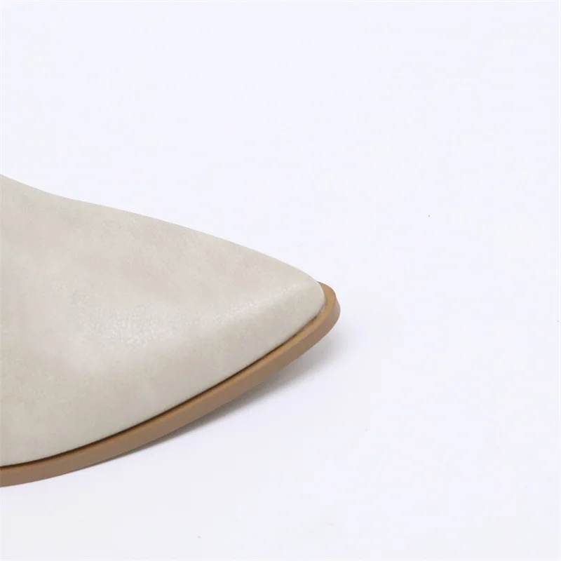 Point Toe mules shoes women leather women shoes high heel mules women mules shoes big size