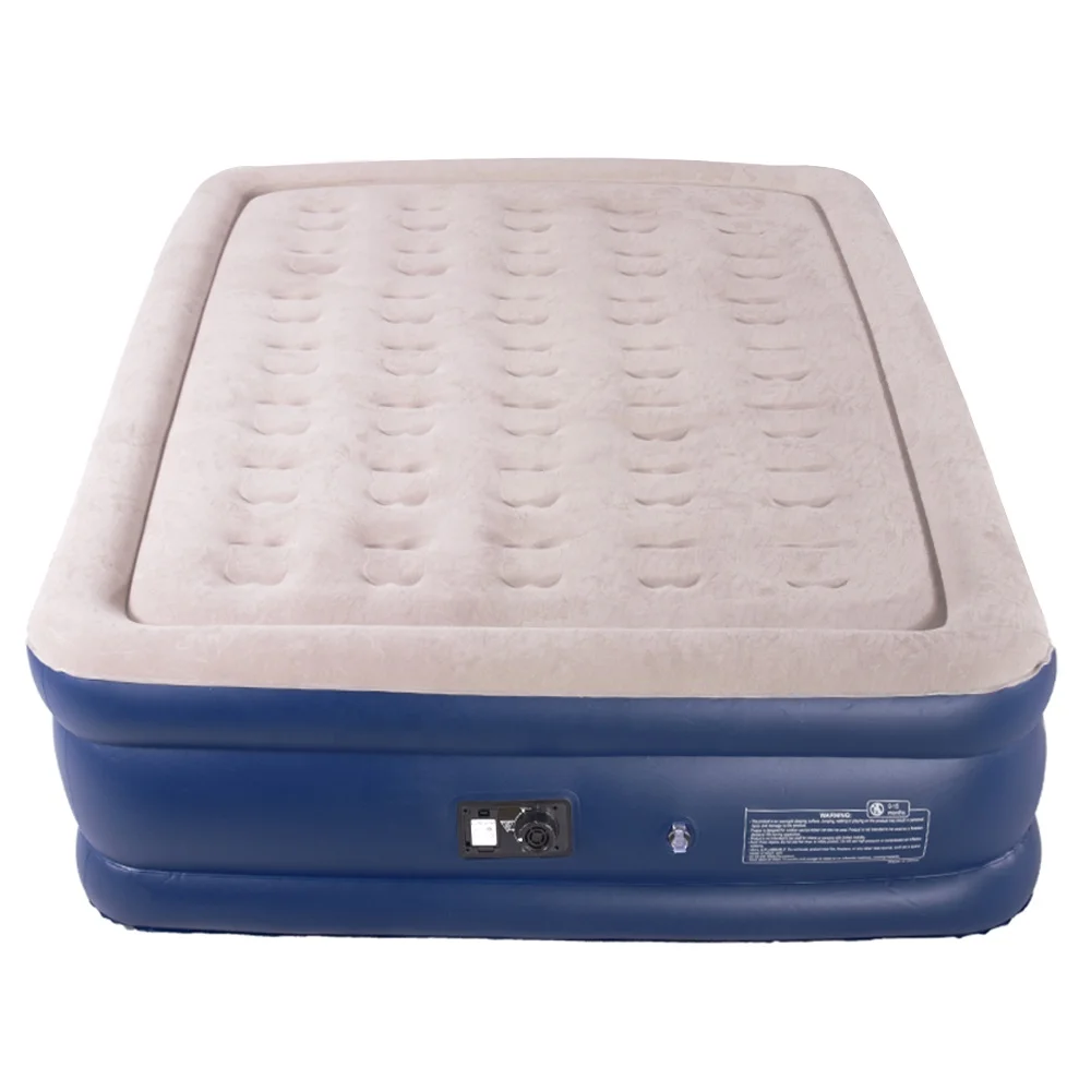 Sunshine Home Furniture Queen Size Air Mattress With Built-In Pump Durable PVC Inflatable Air Bed With Electric Pump