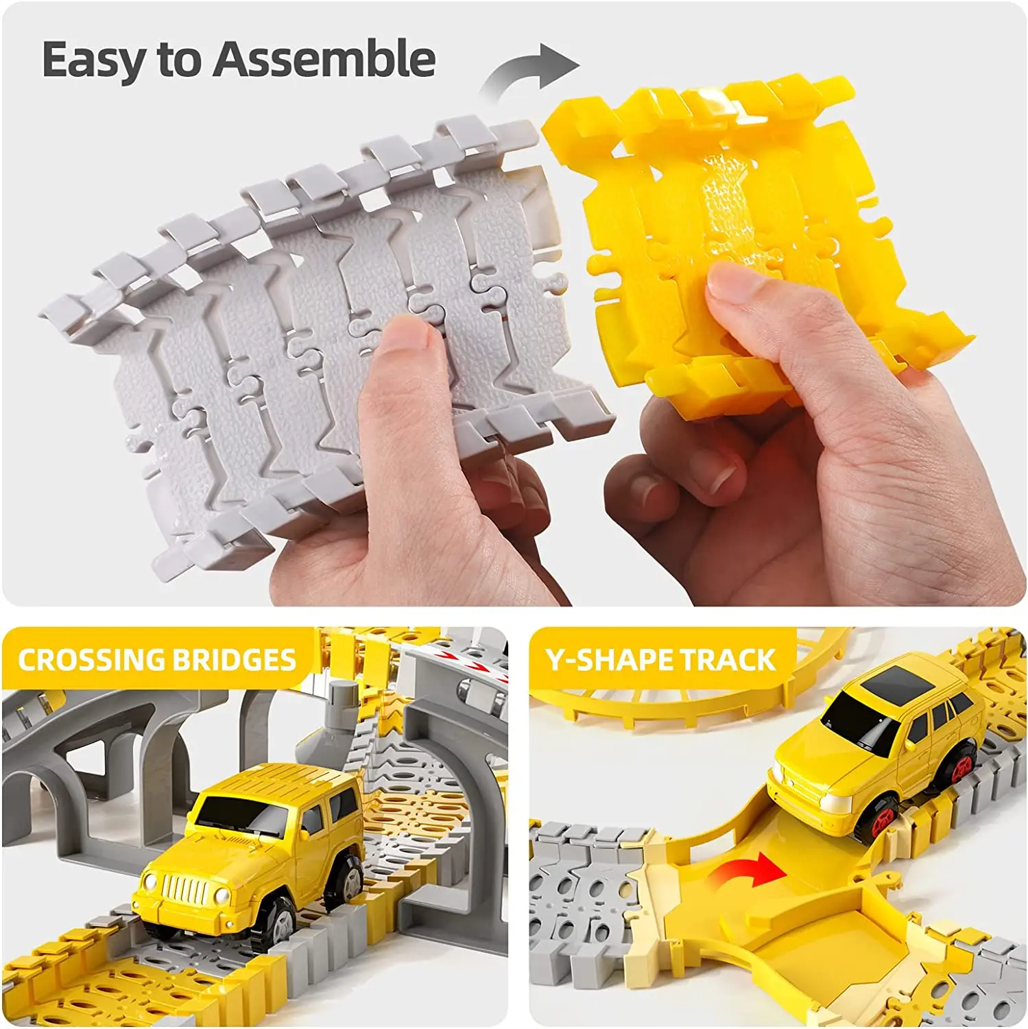 best gift 236 PCS Construction Toys Race Tracks for Boys Kids Toys Construction Car and Flexible Track Play set for children