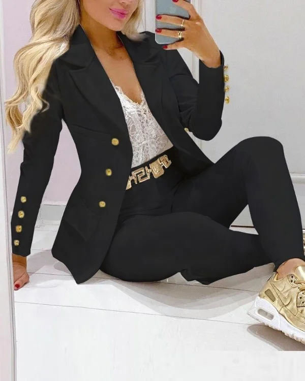Womens Clothing Trendy European and American Women S Small Suit Set 2024 Summer Fashion Collection