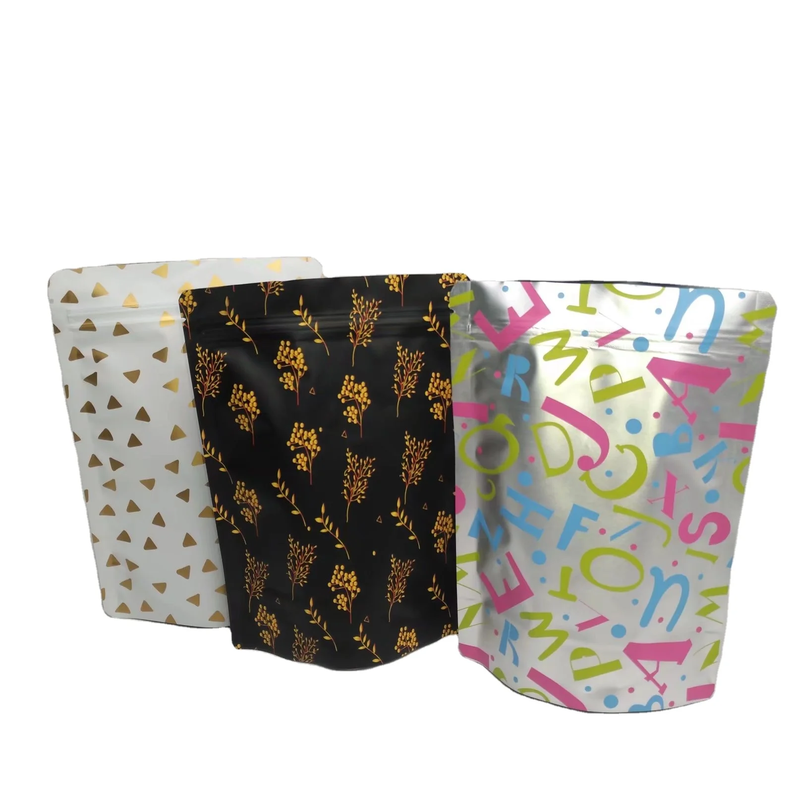 Stand Up Heat Sealing Flat Bags With Clear Window 40G Roasted Shelled Edamame Food Storage Snack Cookie Packaging Bags