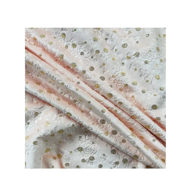  Модная полиэфирная рельефная ткань полиэфирное платье креп-ткань с божьей фольгой дизайнерская бархатная для женской детской одежды