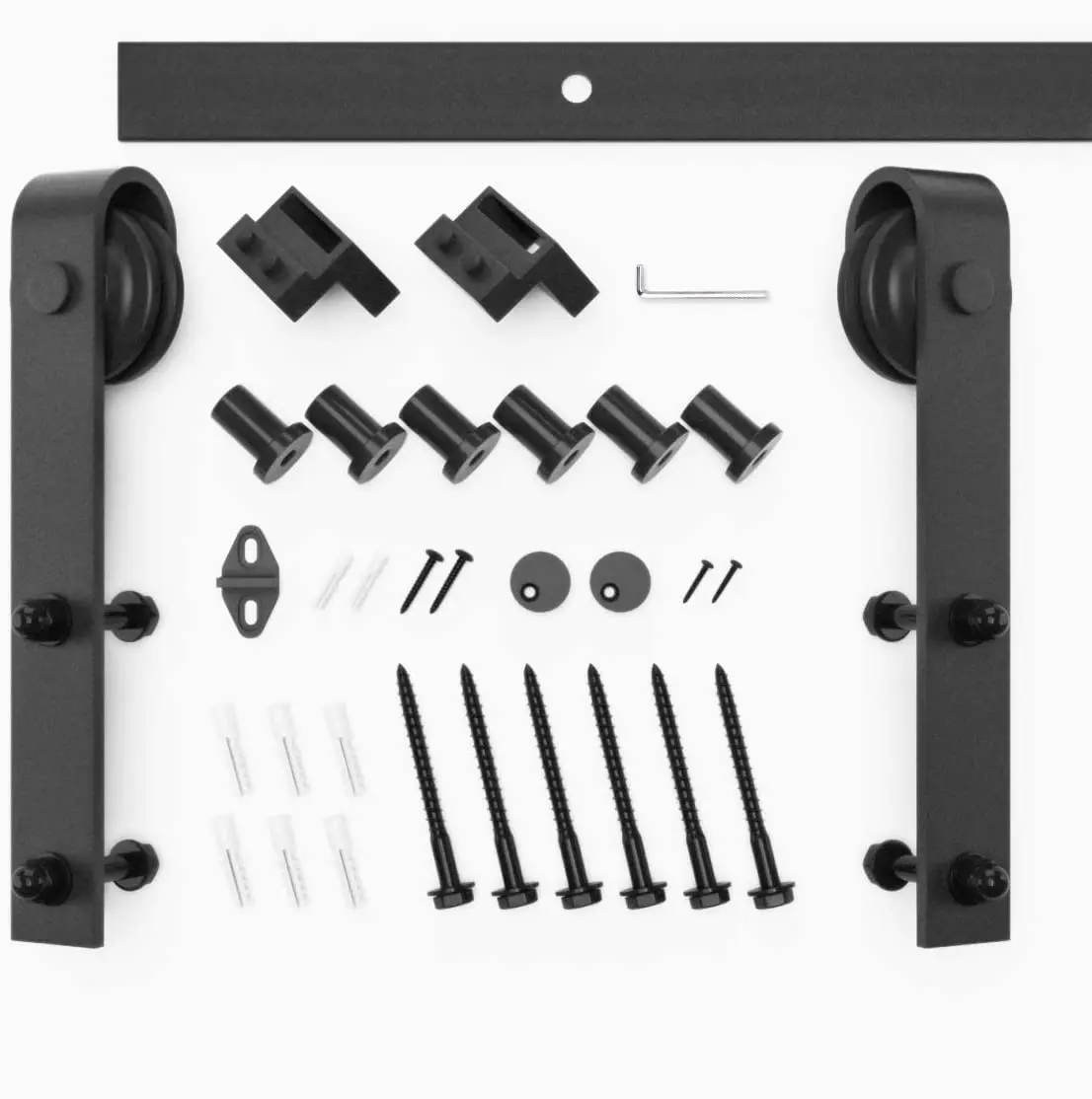 America style wooden sliding barn door hardware / Black carbon steel Sliding Barn Door Hardware