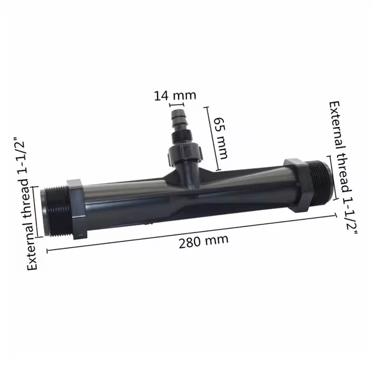 Venturi Fertilizer Injector 1.5 inch Ozone Venturi Injector 1/4 Inch Gas Water Mix Venturi Tube