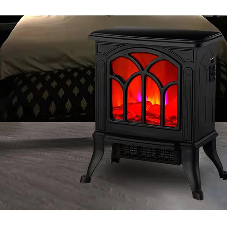Freestanding Portable Indoor Small 3D Fake Flame Electric Air Heater Home Cast Iron Electric Fireplace