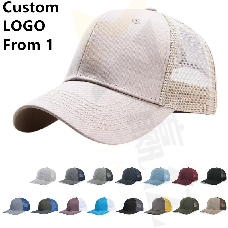 Summer Mesh Trucker Hat Women Men Baseball Golf Ball Sport Casual Sun Cap Curved Brim Quick Dry