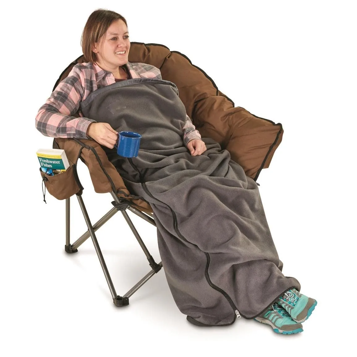 Luxury Outdoor Oversize Lightweight Folding Half Round Moon Leisure Sofa Camping Chair