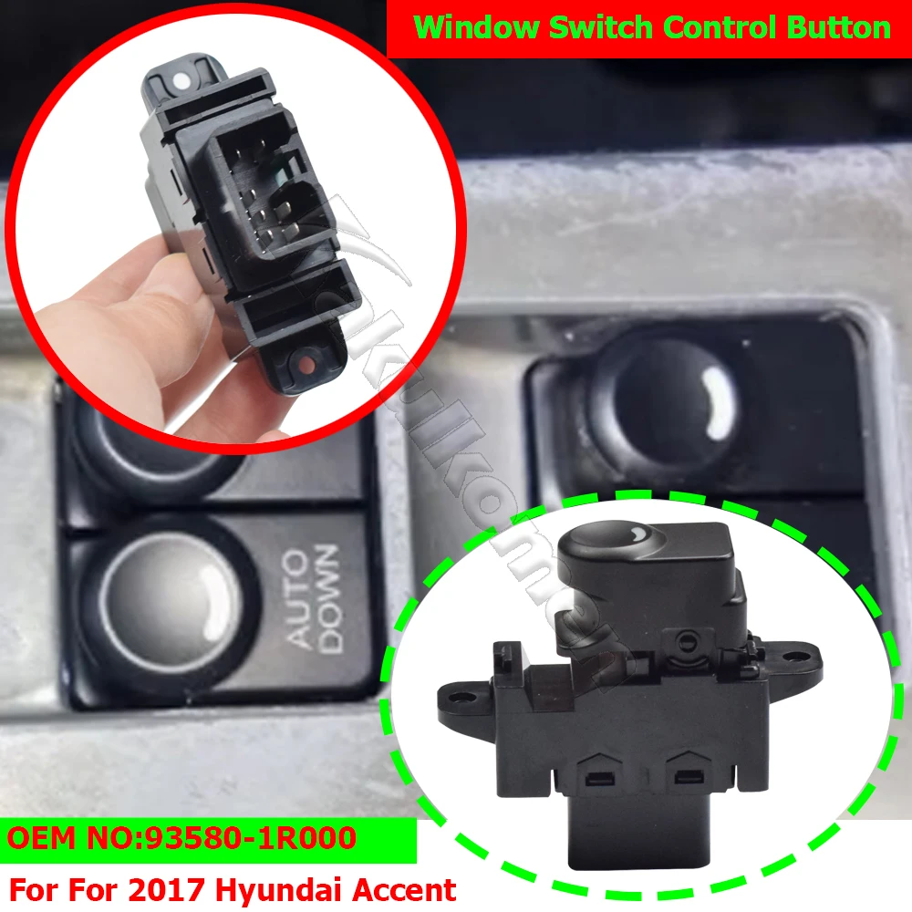 Car Power Window Single Lifter Switch Button Fit For Hyundai Accent 2011 2012 2013 Solaris Accent 93580-1R000 935801R000