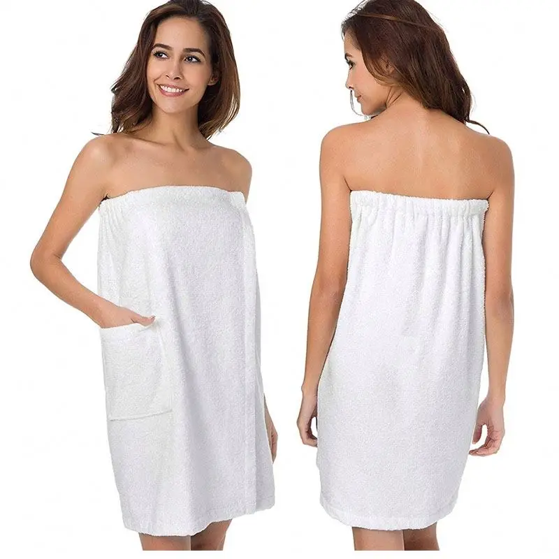 Custom toweling dressing gown beach towel wrap dress shower women microfiber towel dress