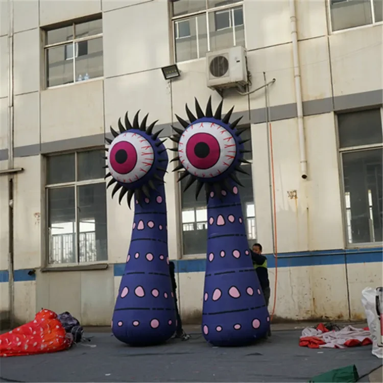 Colorful Lighting Inflatable Eye Column Monster Pillar for Party Decoration Eye Flower Column with  logo  made factory