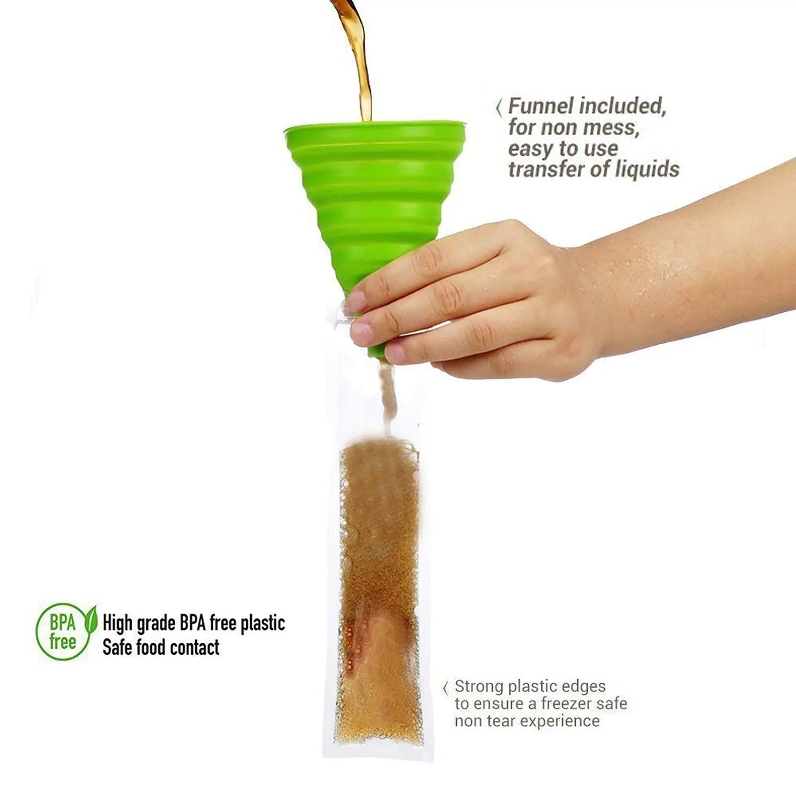 Customized Logo Transparent Biodegradable Ice Cream Pop Pouch Zipper Mold Heat Seal Plastic Popsicle Packaging Bags