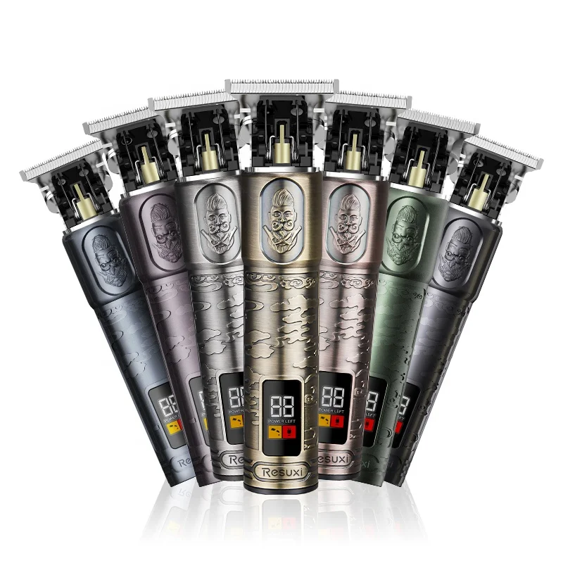 Resuxi JM711 All metal Barber Professional Hair Clippers Hair Cutting Machine Electric Cordless LCD Luxury Hair Trimmer For Man