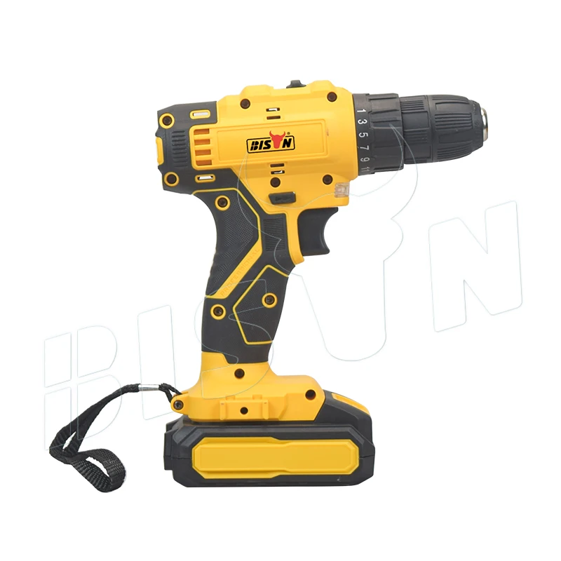 Bison 110V 220V 50HZ Black Red Mini Drilling Machine Cordless Power Drill With Led Light